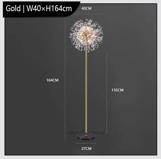 2023 Modern Luxury LED Dandelion Floor Lamp  in Gold / Chrome Color for Living Room Winfordo Lighting