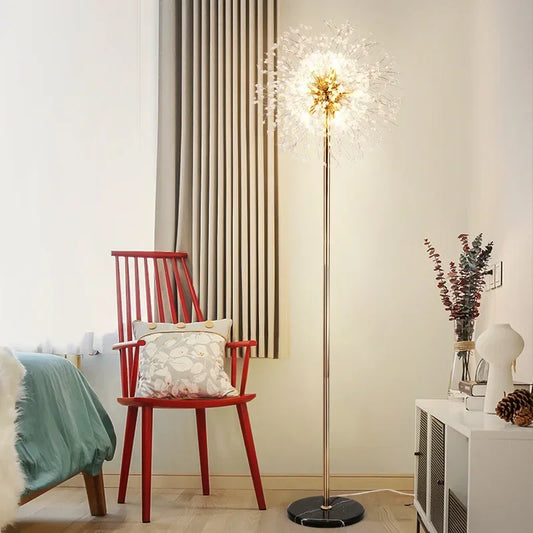 2023 Modern Luxury LED Dandelion Floor Lamp  in Gold / Chrome Color for Living Room Winfordo Lighting